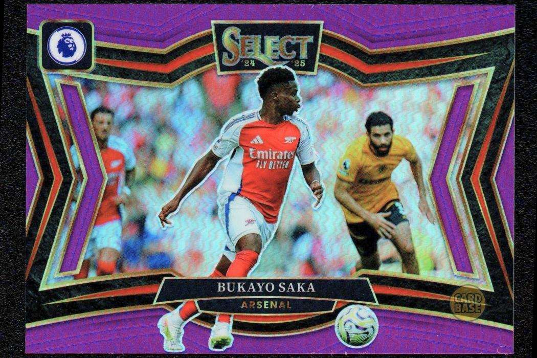 2024-25 Panini Select Premier League Field Level Purple Card 201 Bukayo Saka Card 10/140 - Image 2