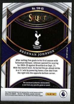 Panini Select Premier League #SW-BJ Patch Brennan Johnson back