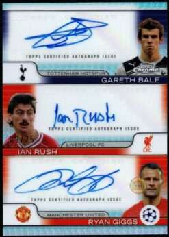2024-25 Topps Chrome UEFA Triple Auto Bale Rush Giggs 9/25