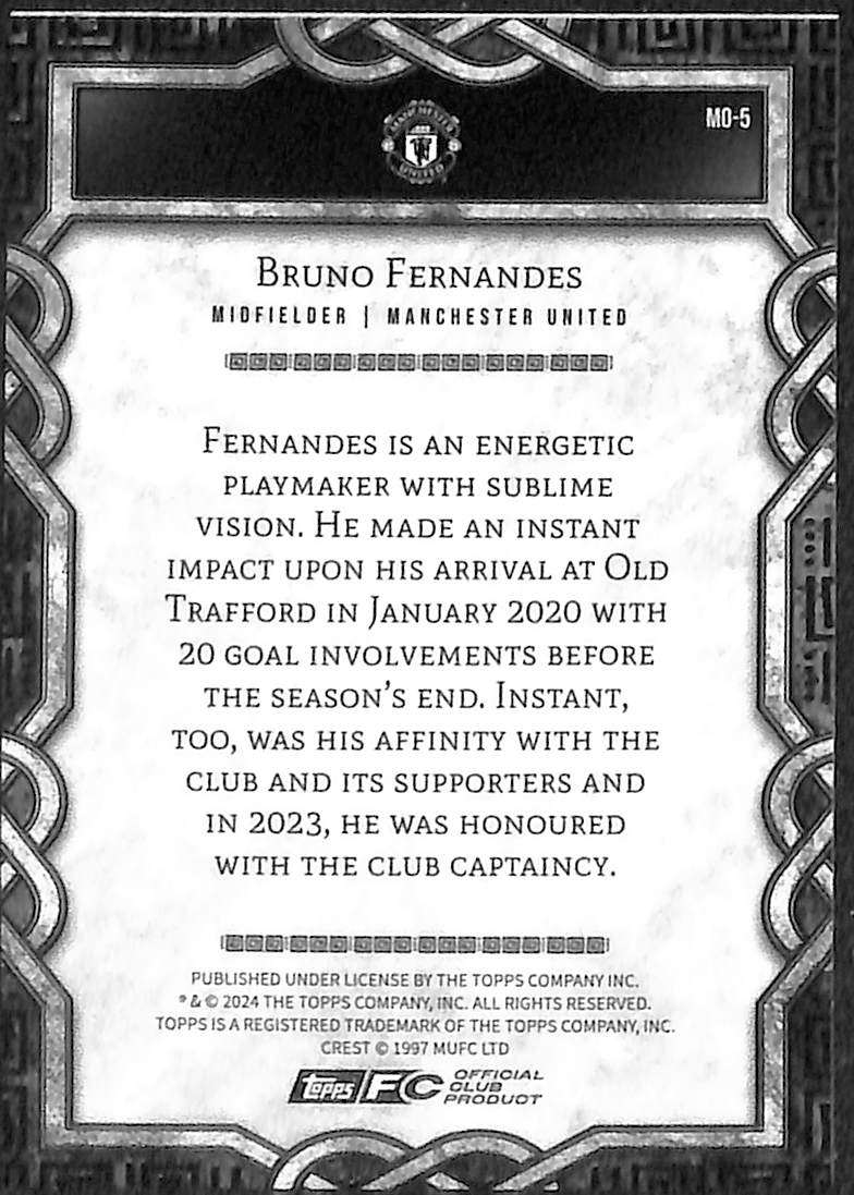 2024-25 Topps Manchester United Fan Set Monolith Card MO-5 Bruno Fernandes - Image 2