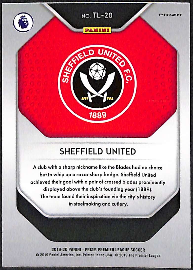 Sheffield Utd Team Logo TL-20 2019-20 Panini Prizm Premier League - Image 2